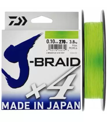 trenzado daiwa j-braid x-4 chartreuse