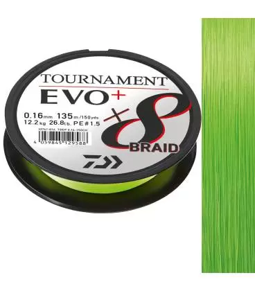 trenzado daiwa tournament evo x8 chartreuse